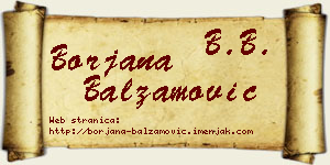 Borjana Balzamović vizit kartica